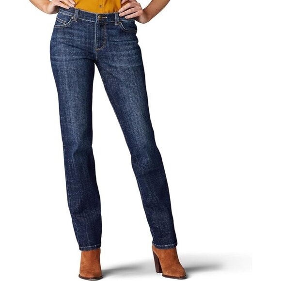 Lee‎ Women's Relaxed Fit Straight Leg Jean in Medium Blue - Size 22W - Picture 1 of 9